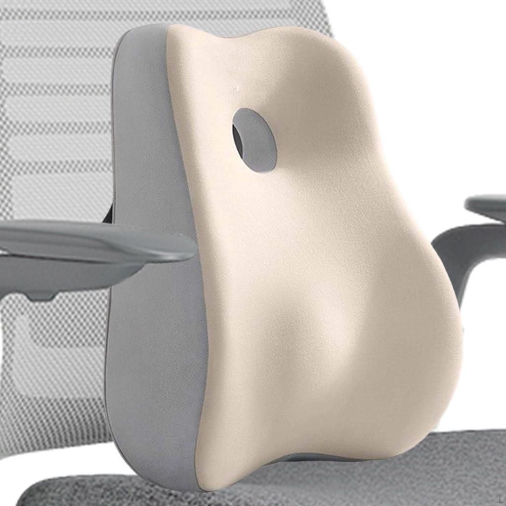 Backrest Cushion for Lumbar Support, Memory Foam Pillow with Strap Vehicle And Office