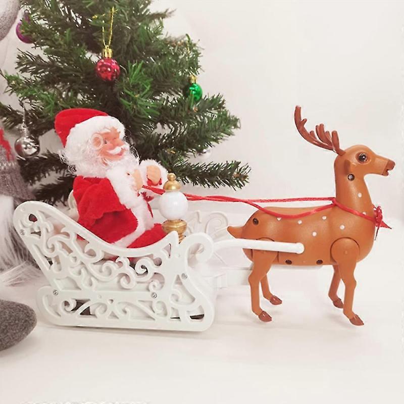 Christmas Toy,  Santa And Deer Christmas Electric Car Toy With Music Reindeer, Gift