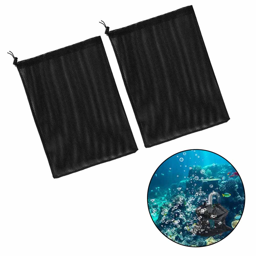 2 Pcs Pump Barrier Bag With Drawstring Pond Pump Filter Mesh Bag Fish Pond Filter Bag Water Pump Filter Mesh