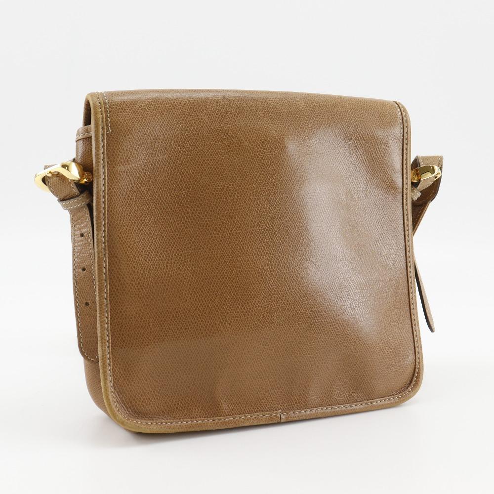 Loewe Anagram Shoulder Bag Brown Calfskin Women Used