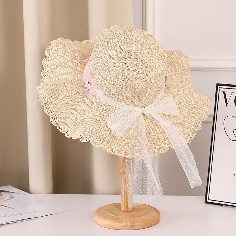 Соломенная шляпа женская летняя уличная соломенная плетеная шляпа дорожная солнцезащитная шляпа пляжная пляжная широкополая шляпа с козырьком бежевый