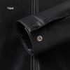 Fapai Men's Stand Collar Faux Leather Bomber Jacket