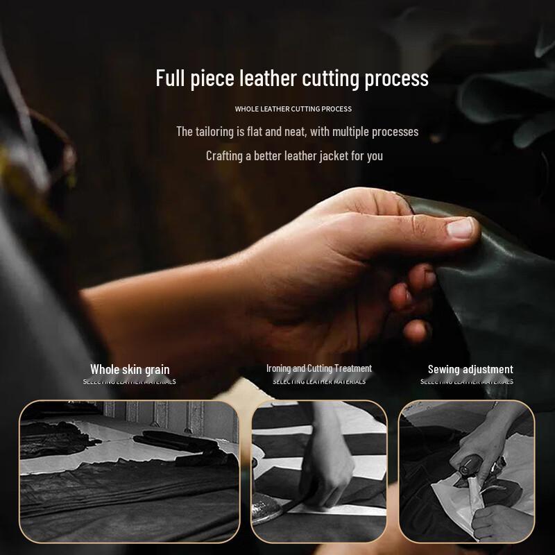 Men's First Layer Cowhide Stand Collar Leather Jacket