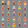 Matryoshka Stickers Set 50Pcs Russian Doll Stickers, Cartoon Nesting Theme Decal, Decals Decorative Sticker for Water Bottles Phone Scrapbook