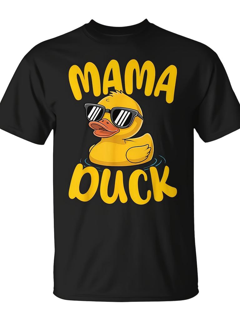 Rubber Duckies Mama Duck TShirt Unisex Casual Style Crew Neck Slight Stretch Regular Fit Allseason Funny Christmas Novelty Summer Trendy Streetwear To