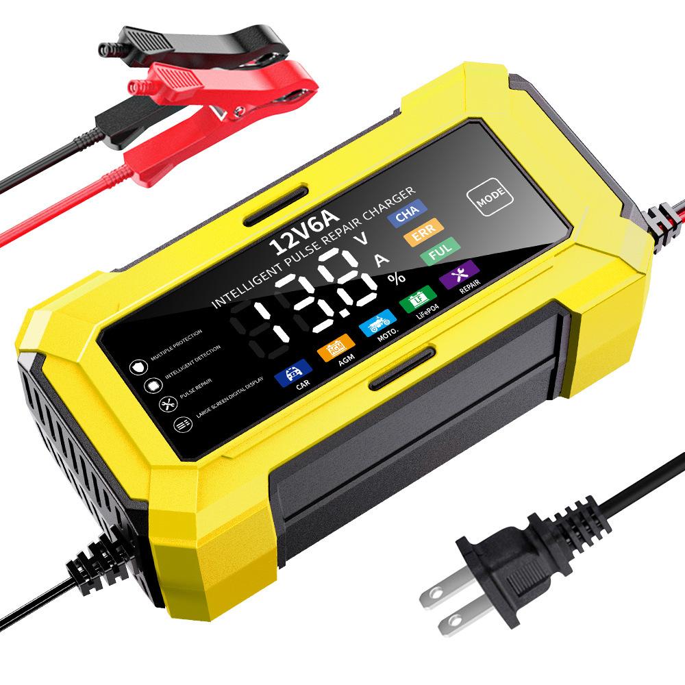 12V6A Car Battery Charger Motorcycle Battery Charger Smart Automatic Battery Charger