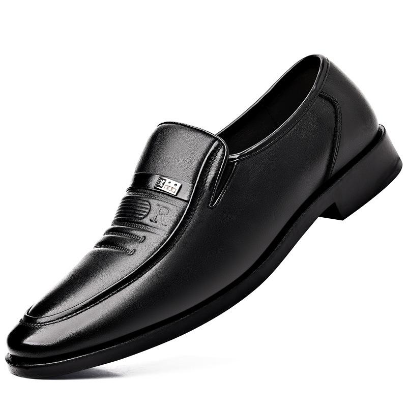 Einpedal Herrenschuhe Atmungsaktive Business-Freizeitschuhe Britische Herren-Rutschfeste Herren-Arbeitslederschuhe