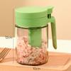Glass Spice Jar Set With Separate Spoon Compartment Airtight Seal Salt Pepper Seasoning Storage Kitchen Organizer