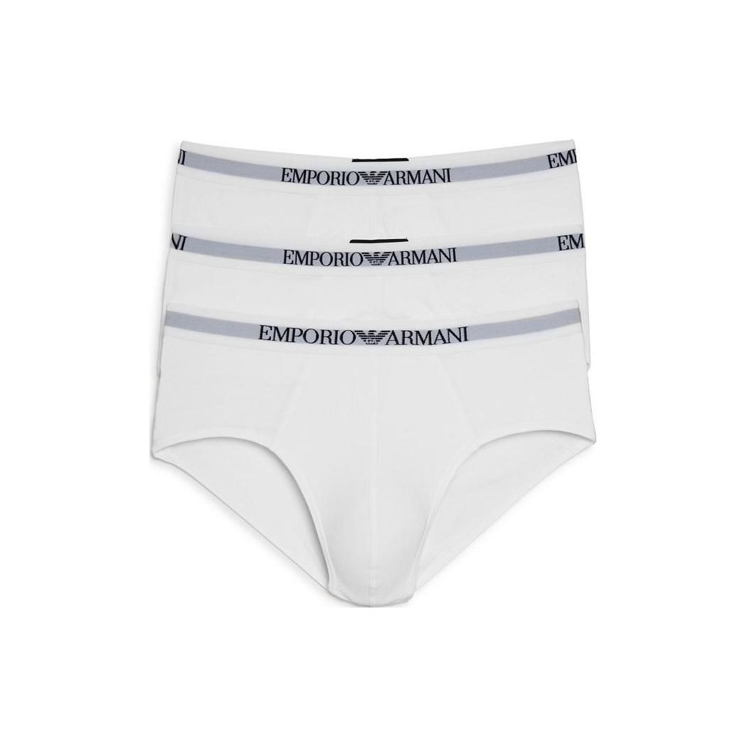 

Emporio Armani FW23 Letter Print Mid-Rise Briefs 3-Pack Men underwear White 110824-CC722-16510 XL