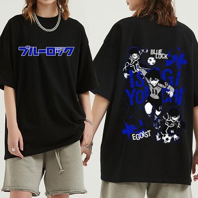 Hot Anime Blue Lock Isagi Yoichi Tricou Funny Fotbal Manga Imprimare Grafică Tricouri cu mânecă scurtă Tricou supradimensionat pentru cupluri