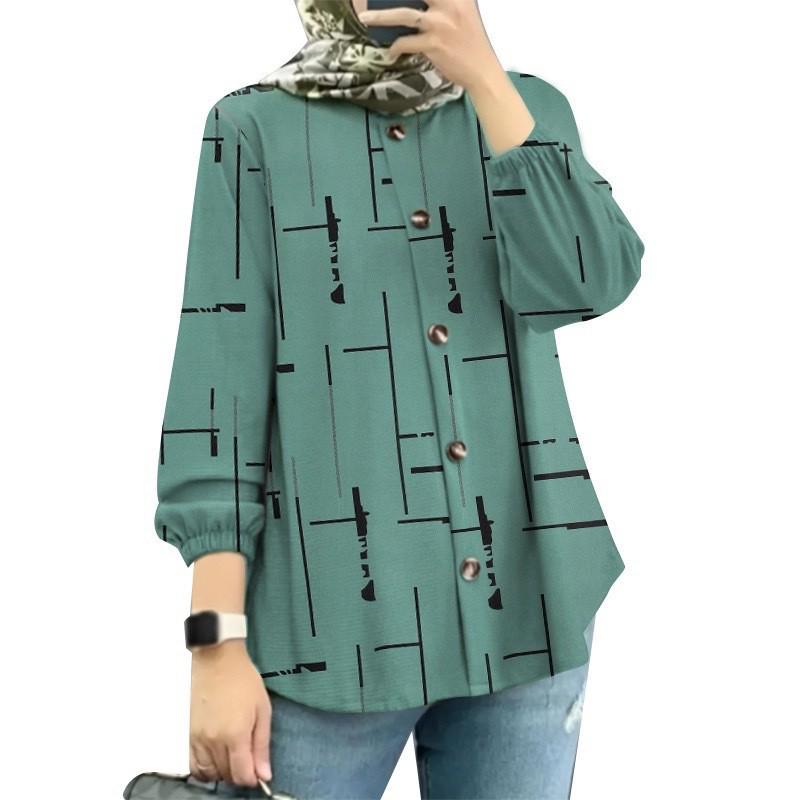 Women's Muslim Floral Puff Sleeve Shirt - New Fashion Arrival