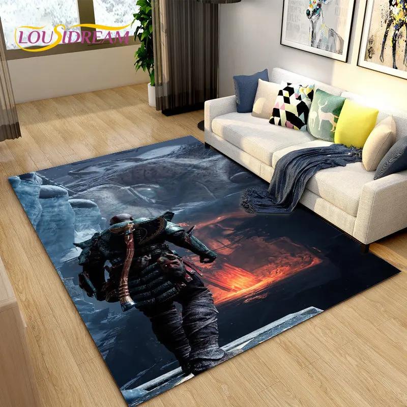 God of War Game Gamer Area Rug Large,Carpet Rug for Living Room Bedroom Sofa Doormat Decoration,Kids Play Non-slip Floor Mat