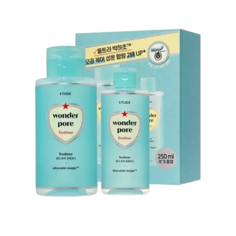 ETUDE Wonder Pore Freshner Тонер Набор 500мл + 250мл Бонус – Освежающий Уход за Порами, Баланс Масла, Тонер Водного Типа Toner Set 500ml + 250ml Bonus