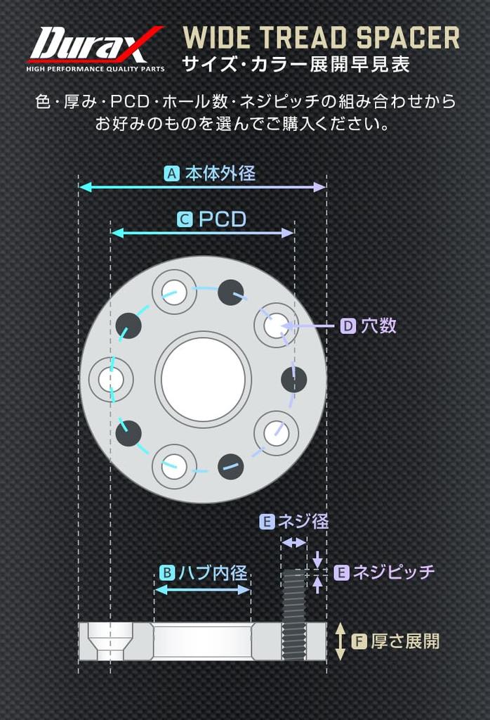 Durax Wide Tread Spacer, 0.6 Inch (15 Mm), PCD100, 4H, M12 X P1.25, Set of 2 (Silver) [B07A2-car04]