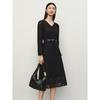 Jiuzi Anna Kou Romantic, Elegant, and High end V-neck Lace Light Dress for Women 2024 Autumn New Collection