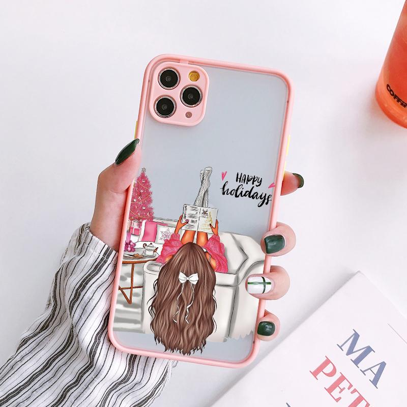Mode Schönes Mädchen Hülle Für iPhone 16 7 8 Plus SE2 14 15 13 12 11 16 Pro Max Handyhülle Für iPhone X XR XS Stoßfeste Hülle