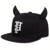 Fashion Hip Hop Baseball Cap Letter P Embroidery Hip Hop Cap Men Trucker Caps Cute Horns Sports Sun Hat Cotton Snapback Hats