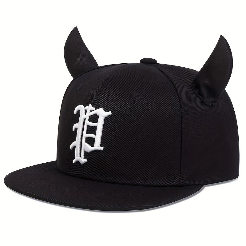 Fashion Hip Hop Baseball Cap Letter P Embroidery Hip Hop Cap Men Trucker Caps Cute Horns Sports Sun Hat Cotton Snapback Hats