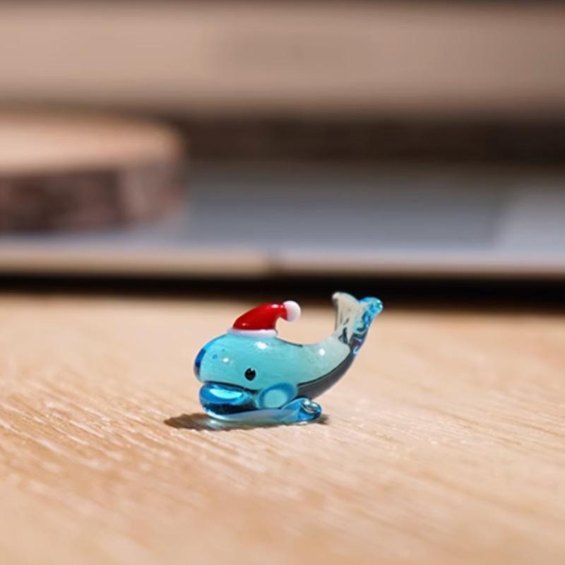 Creative Mini Pocket Goldfish Colored Glaze Transparent Lucky Bag Glass Figurines Handmade Home Decoration Accessories 2025 New