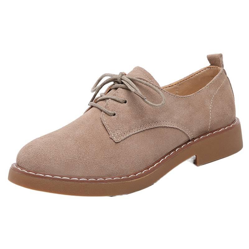 Retro single shoes 2025 spring and autumn women's shoes British style small leather shoes lace-up casual shoes mother shoes non-slip work shoes