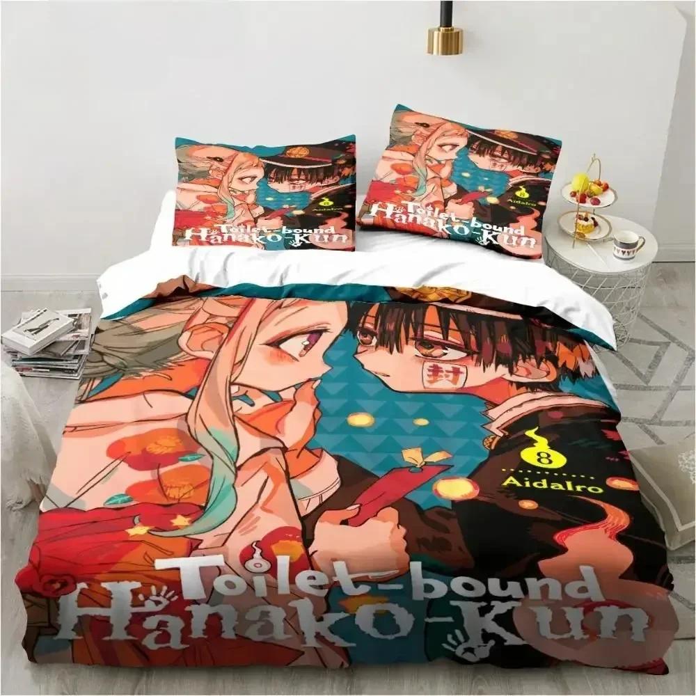 Modisches Anime Toilet-Bound Hanako-Kun 3D-Druck Bettwäscheset Bettbezüge Kissenbezüge Steppdecke Bettwäscheset Bettwäsche Bettwäsche