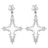 Korean version of simple niche high-end five-pointed star earrings, sweet and cool ins wind cross, mango star earrings, new earrings.