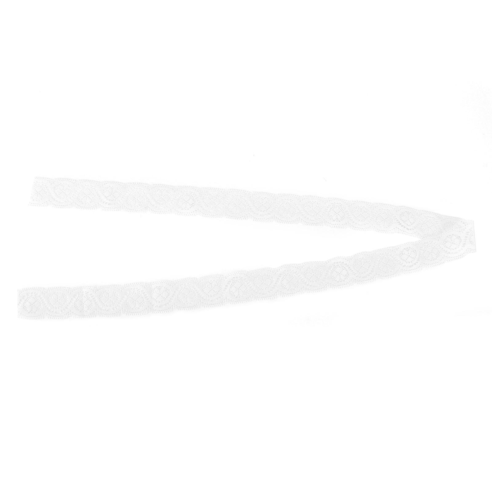 

10 Yard Lace Ribbon 2.5cmWidth White Bilateral Pattern Polyester for Gift Packing Invitation Card
