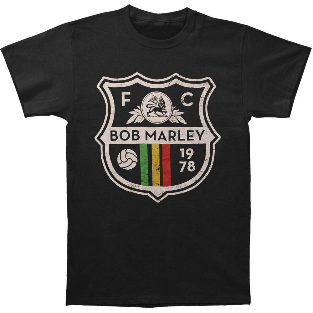 

Men s Bob Marley Rasta Soccer Crest T-shirt Black 3XL