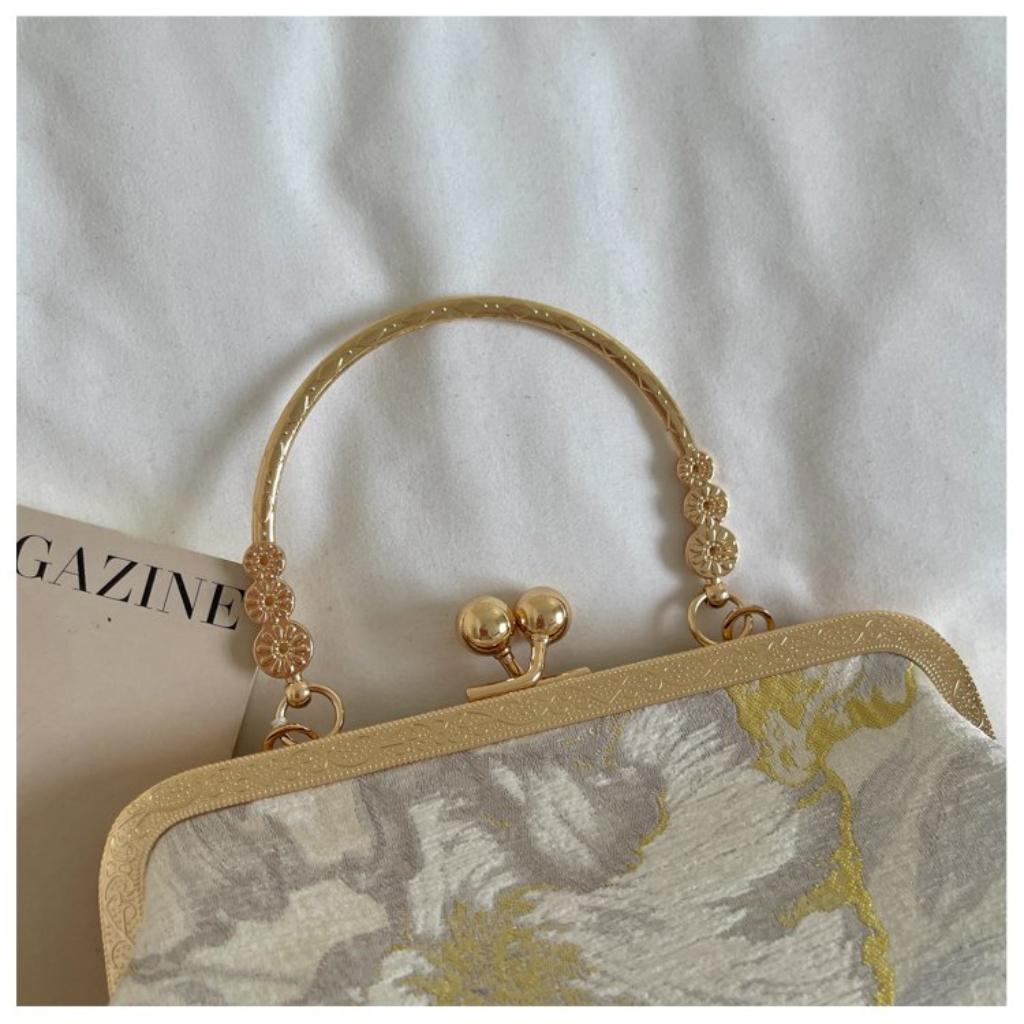 Handbag Women Fabric Embroidered Tassel Chain Strap Daily Party
