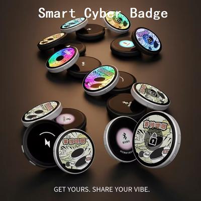 Dynamic Electronic Anime E-Badge Display Pin Phototag Smart Cyber Badge 1.7-Inch Hd Display Bluetooth Electronic Display Screen