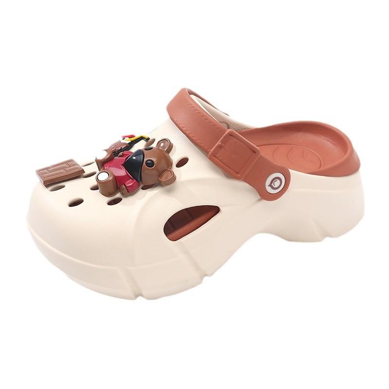 Fashion two-color high-heeled eva hole shoes for women to wear platform tide sandals garden shoes