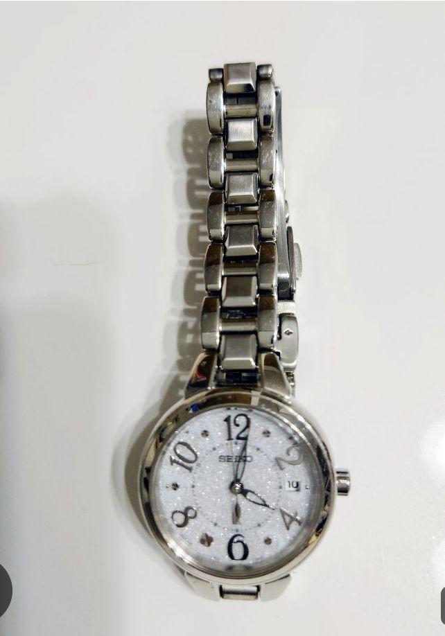 [USED] Seiko Lukia Watch 1B22-0CS0 Round Solar Date