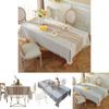 Elegant Ins Style Tablecloth In Striped Grey And Brown For Modern Dining Decor