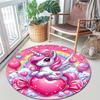 1PC cute cartoon unicorn Pattern printed Carpet Rug for Living Room Bedroom Home Sofa Decoration,Non-slip Floor Mat Floor mat