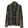 NARACAMICIE check Long sleeve Frill shirt Black x beige Women Used