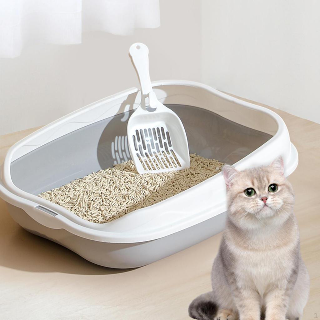 Cat Toilet Open Top Pet Litter Tray Kitten Pan for Indoor Cats