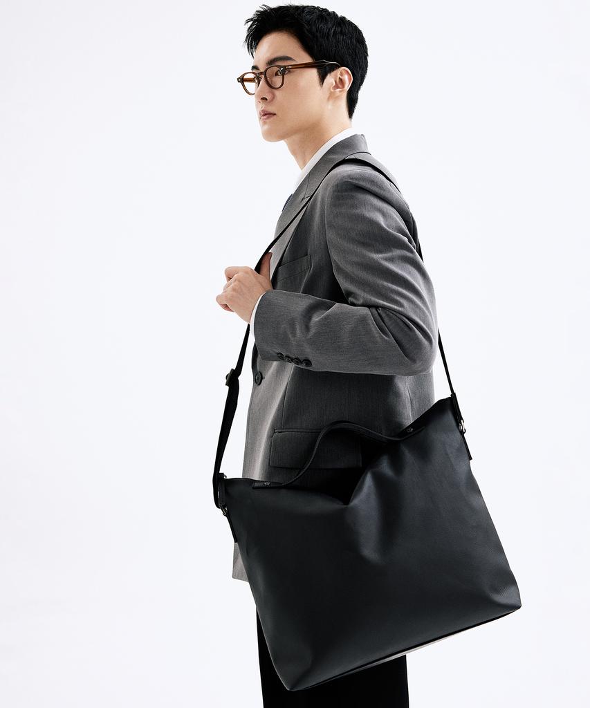 Bedford11Th 15-Inch Storage Functional 2-Way Large Messenger Bag [Black]