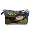 Women  Floral Cat Print Cosmetic Bag Toiletries Organize Travel Storage Case