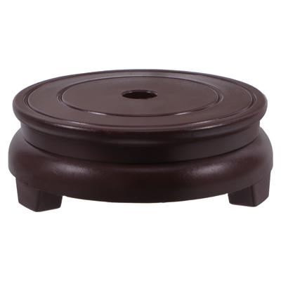 8Cm Red Round Planter Display Stand For Vase Bonsai Fishbowl Crystal Ball Home Office Decor Ornamental Stone Base Craft Pedestal