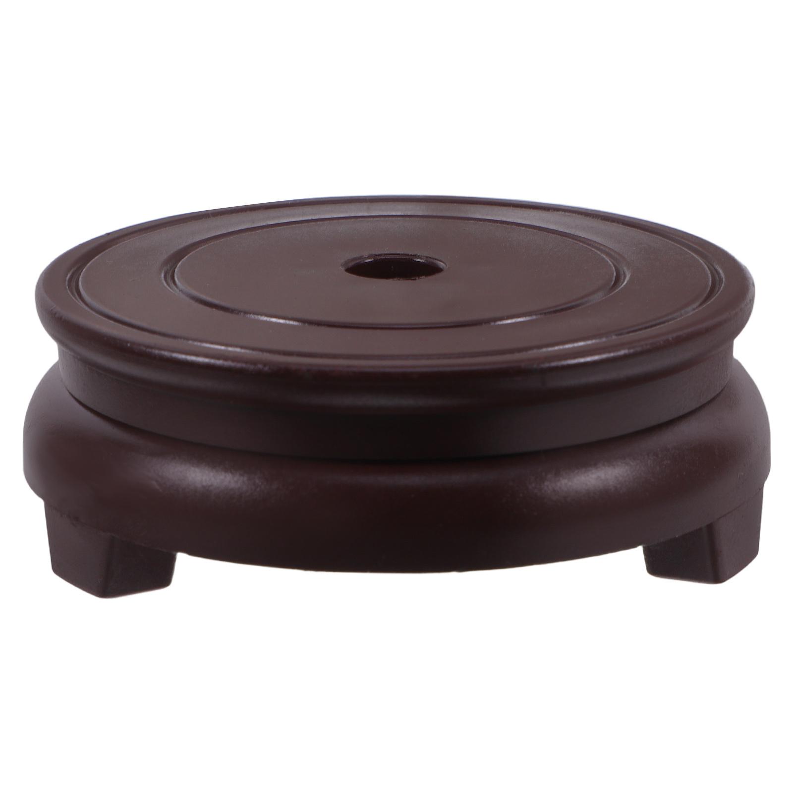 

8Cm Red Round Planter Display Stand For Vase Bonsai Fishbowl Crystal Ball Home Office Decor Ornamental Stone Base Craft Pedestal 8.3X8.3X2.8CM