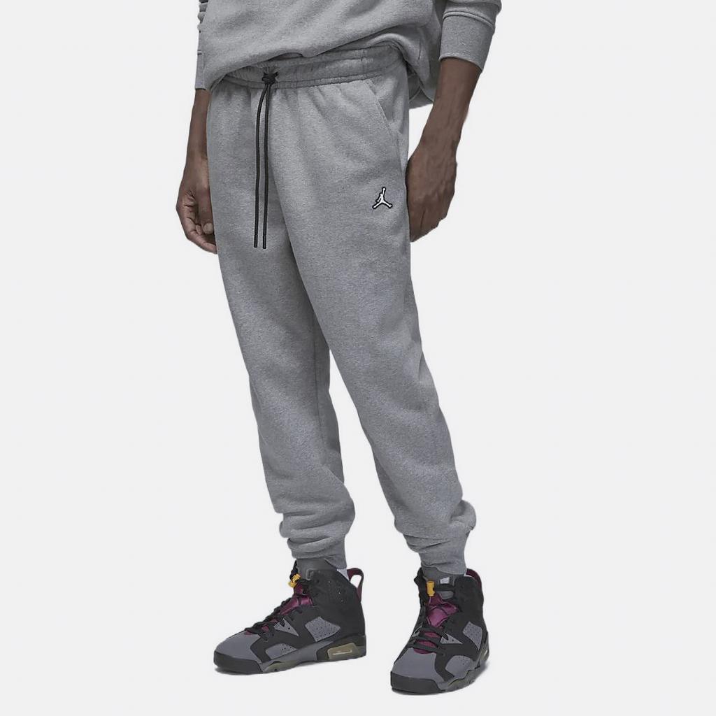 Jordan Solid Color Logo Embroidery Elastic Waist Drawstring Casual Pants Men Bottoms Gray DQ7341-091