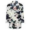 Women's Fashion Casual Lapel 3/4 Sleeve Printed Shirt Women's V Neck  Up Tops