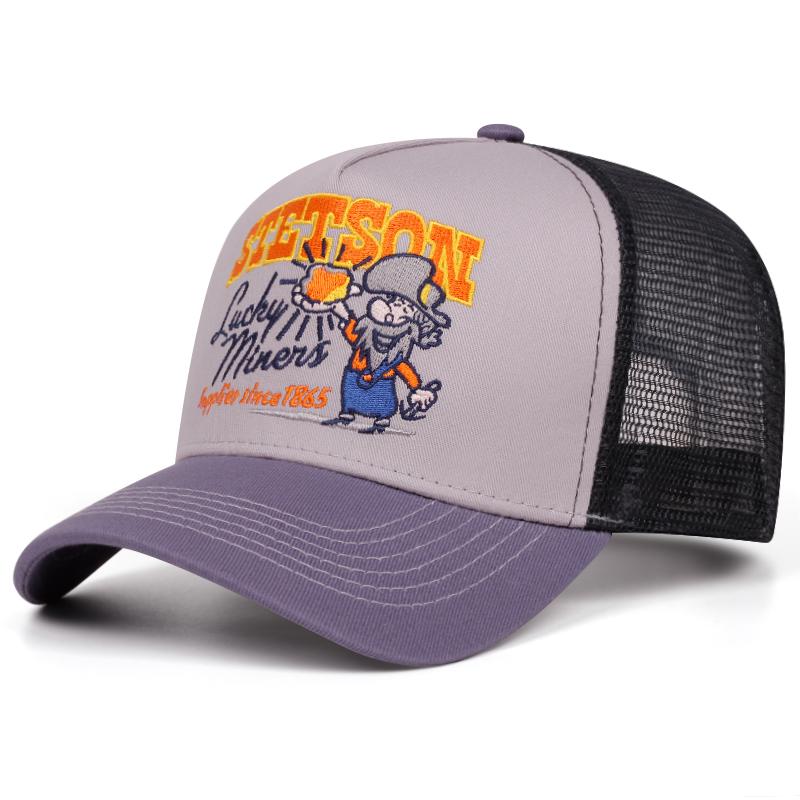 Kreative Neue Trucker-Kappe Stetson Nuggets Netzmütze Outdoor Freizeit Sport Sonnenschutzmütze Tägliches Pendeln Dekoration Baseballkappe gray