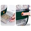 Household Grains Storage Container with 6 Unit Convenient Dry Cereal Organizers Bucket Sealed Rotating Rice Dispenser