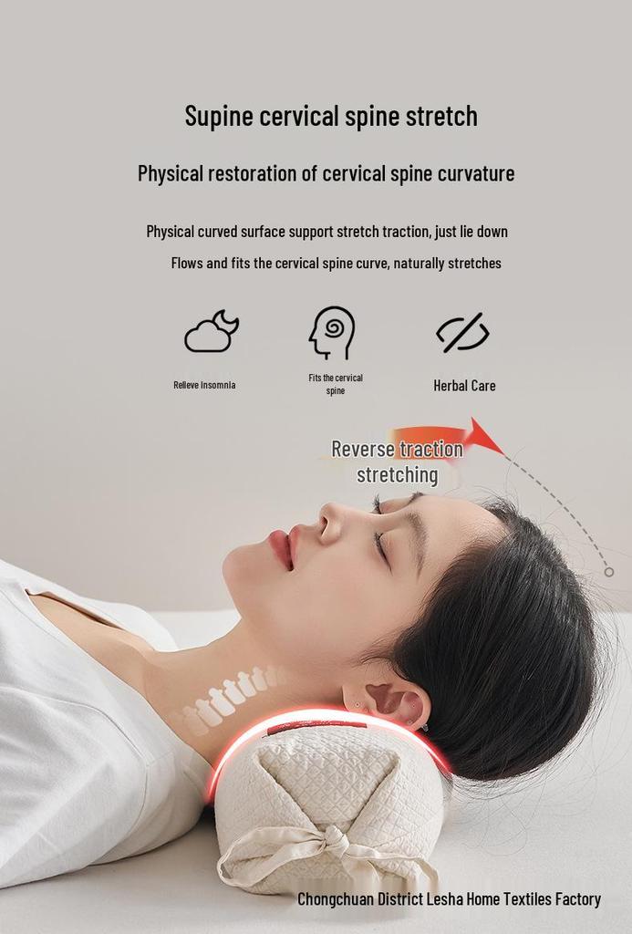 Summer Cool Cotton Linen Buckwheat Cervical Pillow for Neck & Waist Support