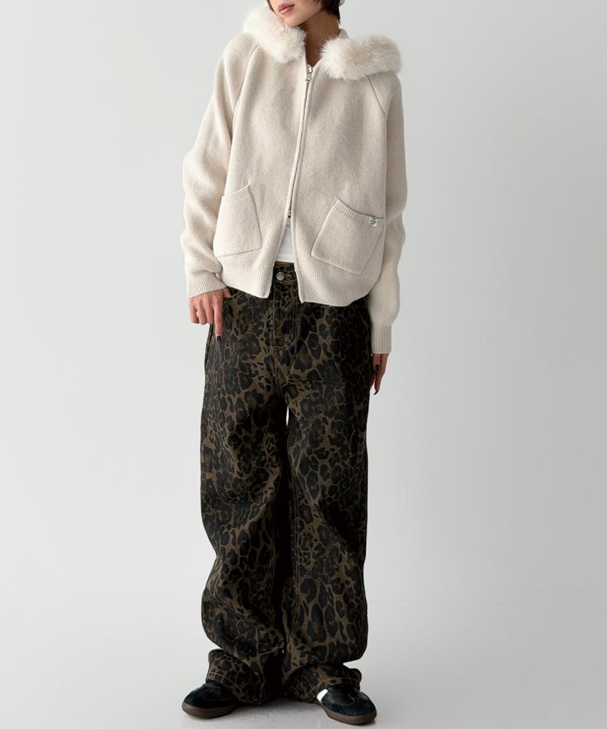 THE GREEN LAB Leopard Print Pants [Khaki Brown]