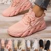 Women's Solid Color Casual Sneakers, Mesh Lace-Up Fly-Woven Breathable Running Shoes, Lightweight and Comfortable Low-Top Casual White Shoes