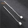 TJA Small Geometric Cube Long Dangle Chain Earrings Party Jewelry