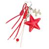 Keychain Pendant Matte-Glossy Finish Imitation Leather Five-Pointed Star Key Chain with Metal Heart Buckle