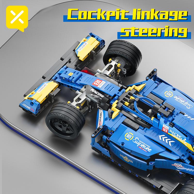 Toylinx 1:10 Building Racing Car Blocks Blue Car Desktop Decorations Collectible Model Car Kits Toy Festive Giving Gift No Box